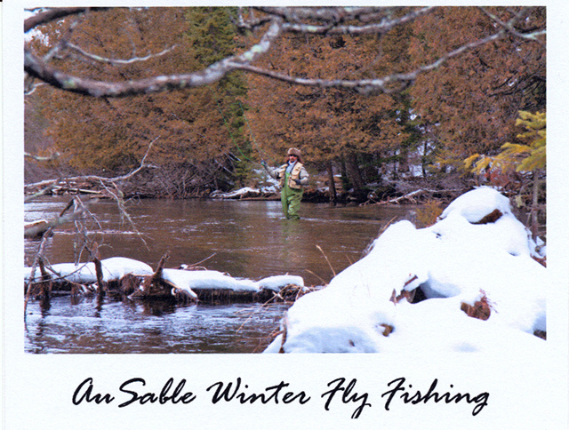 10 Pack of Headwaters Fine Art Cards 4" x 5" with envelopes - AuSable Winter Fly Fishing